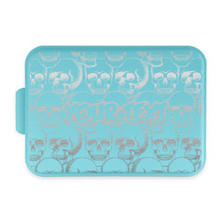 Skulls Aluminum Baking Pan with Teal Lid (Personalized)