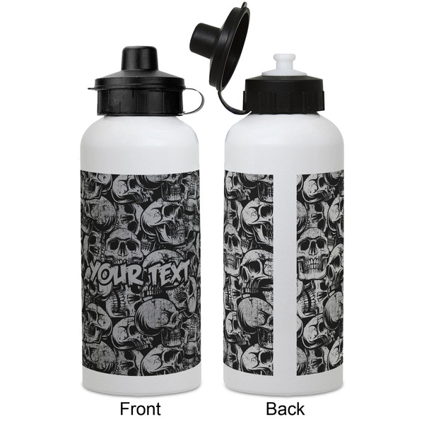 Skulls Aluminum Water Bottle - White APPROVAL