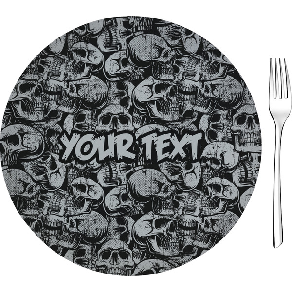 Custom Skulls 8" Glass Appetizer / Dessert Plates - Single or Set (Personalized)