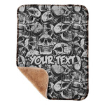 Skulls Sherpa Baby Blanket - 30" x 40" w/ Name or Text