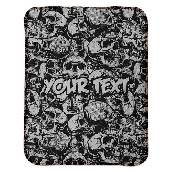 Skulls Baby Sherpa Blanket - Flat