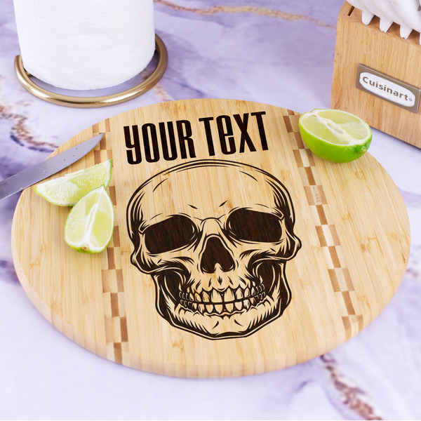 Skulls Bamboo Cutting Board - In Context