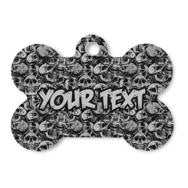 Custom Skulls Bone Shaped Dog ID Tag (Personalized)
