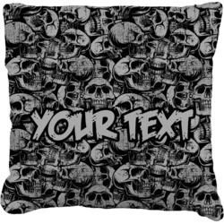 Skulls Faux-Linen Throw Pillow 18" (Personalized)