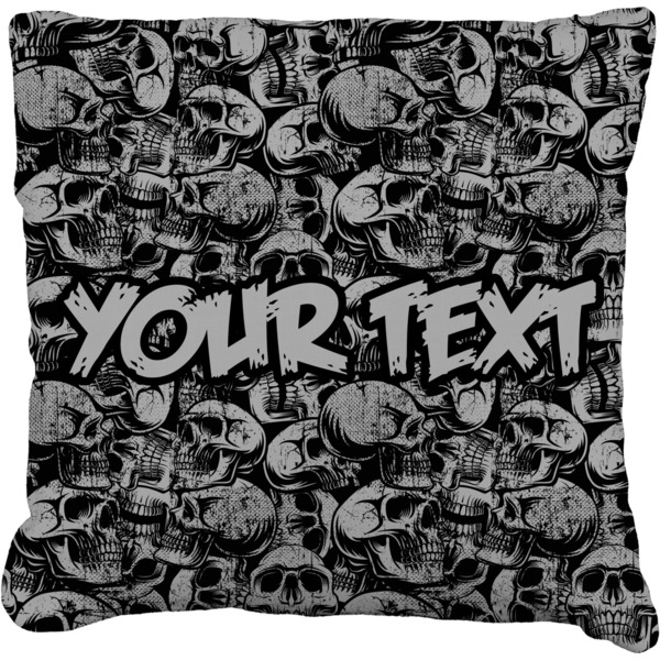 Custom Skulls Faux-Linen Throw Pillow 18" (Personalized)