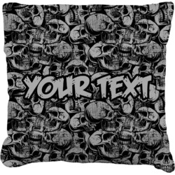 Skulls Faux-Linen Throw Pillow 20" (Personalized)