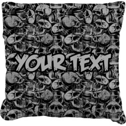 Skulls Faux-Linen Throw Pillow 26" (Personalized)