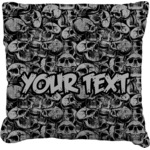 Skulls Faux-Linen Throw Pillow (Personalized)