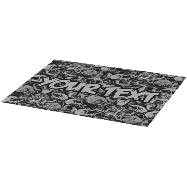 Skulls Burlap Placemat (Angle View)