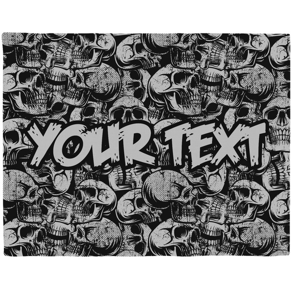 Custom Skulls Woven Fabric Placemat - Twill w/ Name or Text