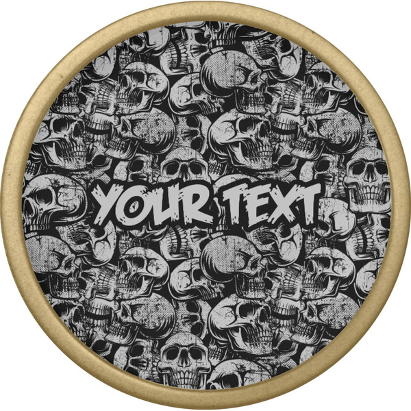 Skulls Cabinet Knob - Gold - Front