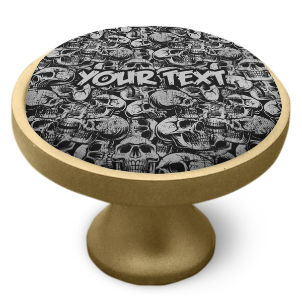 Skulls Cabinet Knob - Gold - Side