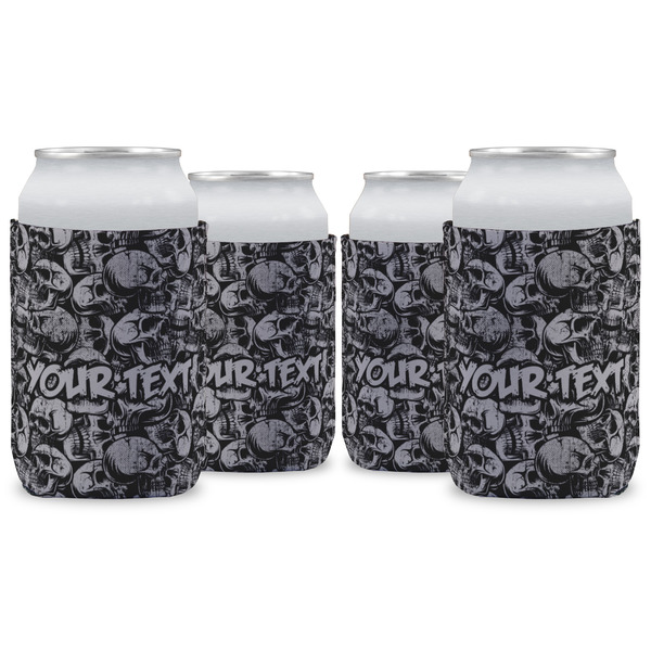 Custom Skulls Can Cooler (12 oz) - Set of 4 w/ Name or Text