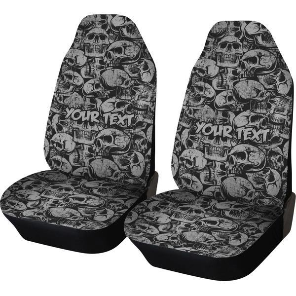 Custom Skulls Car Seat Covers (Set of Two) (Personalized)
