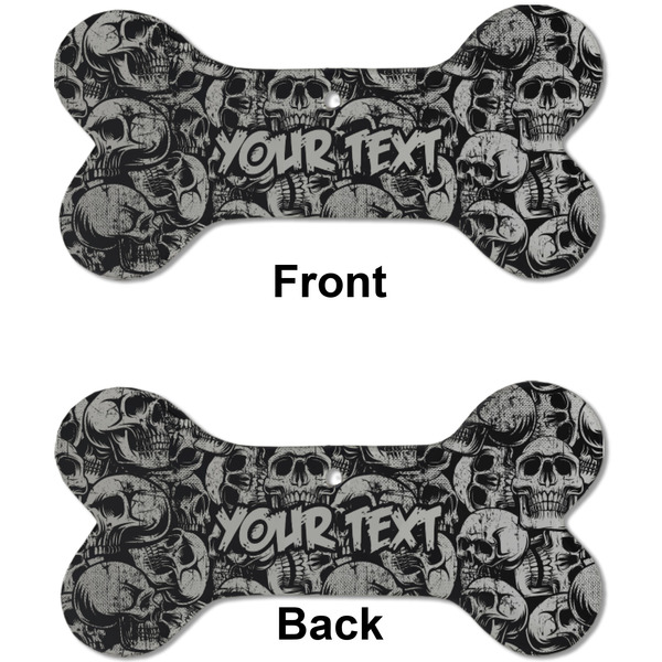 Skulls Ceramic Flat Ornament - Bone Front & Back (APPROVAL)