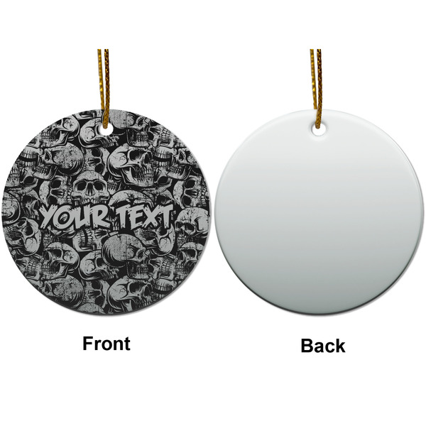 Skulls Ceramic Flat Ornament - Circle Front & Back (APPROVAL)