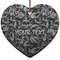 Skulls Ceramic Flat Ornament - Heart (Front)