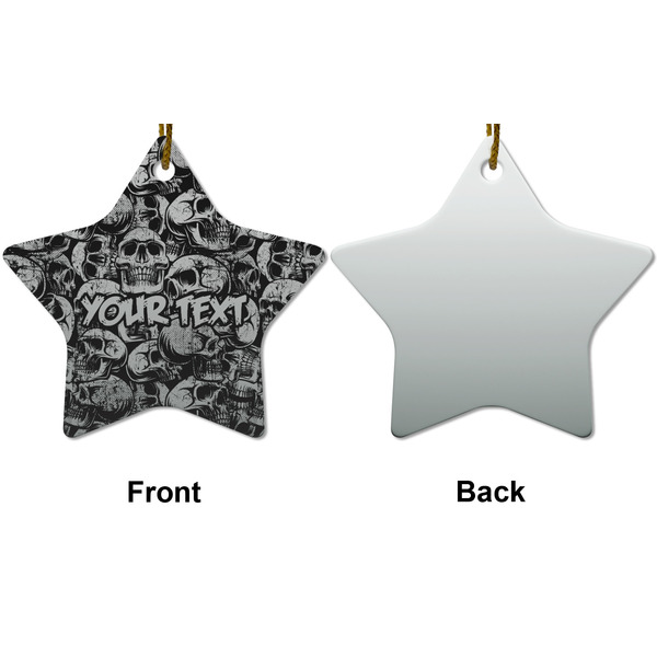 Skulls Ceramic Flat Ornament - Star Front & Back (APPROVAL)