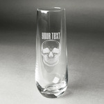 Skulls Champagne Flute - Stemless Engraved - Single (Personalized)