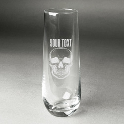 Skulls Champagne Flute - Stemless Engraved (Personalized)