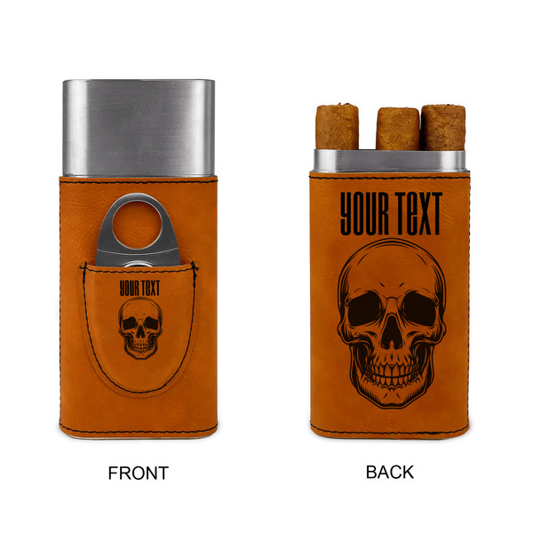Skulls Cigar Case with Cutter - Double Sided - Approval