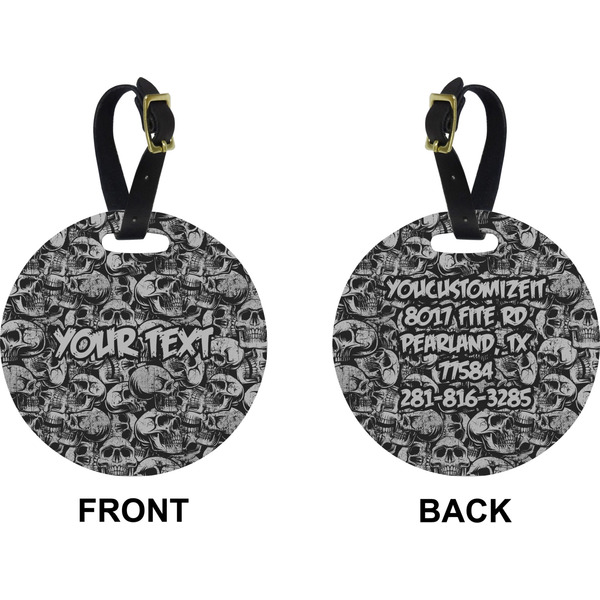 Skulls Circle Luggage Tag (Front + Back)