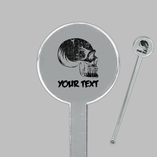 Skulls Clear Plastic 7" Stir Stick - Round - Closeup