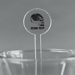 Skulls 5.5" Round Plastic Stir Sticks - Clear (Personalized)