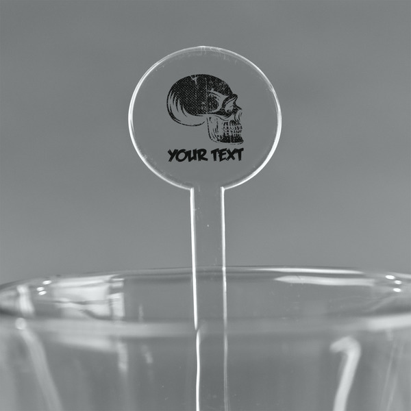 Custom Skulls 5.5" Round Plastic Stir Sticks - Clear (Personalized)