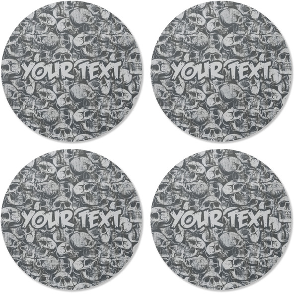 Skulls Coaster Round Rubber Back - Apvl