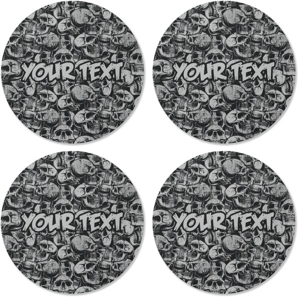 Skulls Coaster Round Rubber Back - Apvl