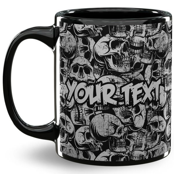 Custom Skulls 11 Oz Coffee Mug - Black (Personalized)