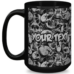 Skulls 15 Oz Coffee Mug - Black (Personalized)