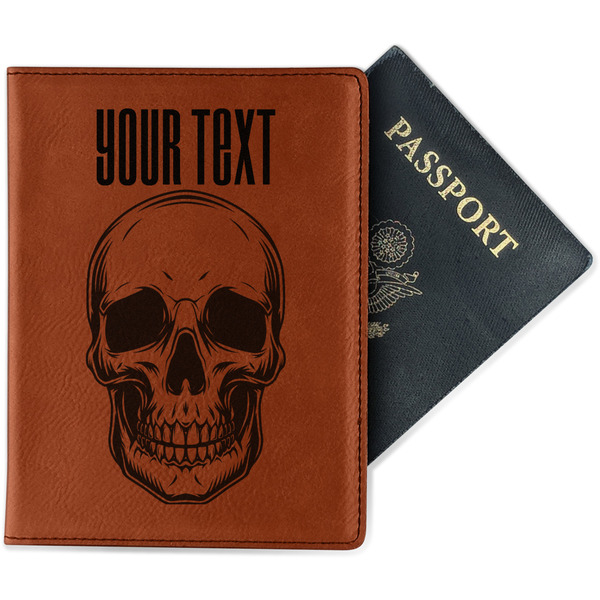 Custom Skulls Passport Holder - Faux Leather - Double Sided (Personalized)