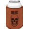Skulls Cognac Leatherette Can Sleeve - Single Front
