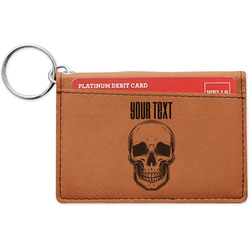 Skulls Leatherette Keychain ID Holder - Double Sided (Personalized)