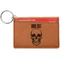Skulls Cognac Leatherette Keychain ID Holders - Front Credit Card