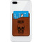 Skulls Cognac Leatherette Phone Wallet on iphone 8