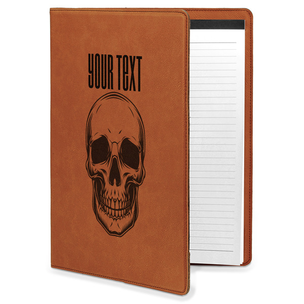 Custom Skulls Leatherette Portfolio with Notepad - Large - Single Sided (Personalized)