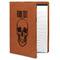 Skulls Cognac Leatherette Portfolios with Notepad - Large - Main