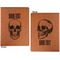 Skulls Cognac Leatherette Portfolios with Notepad - Small - Double Sided- Apvl