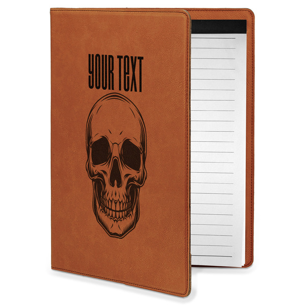 Custom Skulls Leatherette Portfolio with Notepad - Small - Double Sided (Personalized)