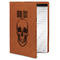 Skulls Cognac Leatherette Portfolios with Notepad - Small - Main