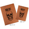 Skulls Cognac Leatherette Portfolios with Notepad - Compare Sizes