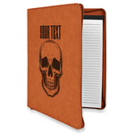 Skulls Leatherette Zipper Portfolio with Notepad - Double Sided (Personalized)