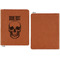 Skulls Cognac Leatherette Zipper Portfolios with Notepad - Single Sided - Apvl