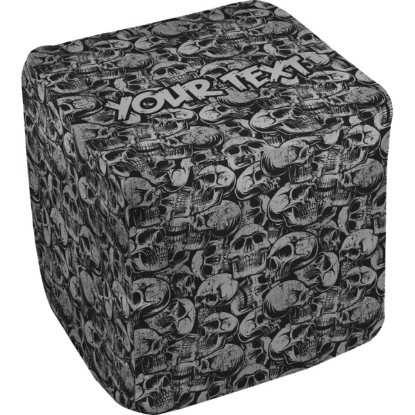 Custom Skulls Cube Pouf Ottoman - 18" (Personalized)