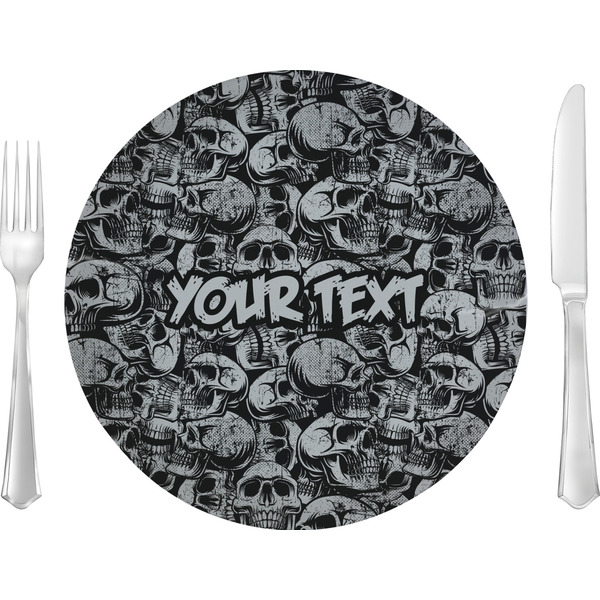 Custom Skulls Glass Lunch / Dinner Plate 10" (Personalized)