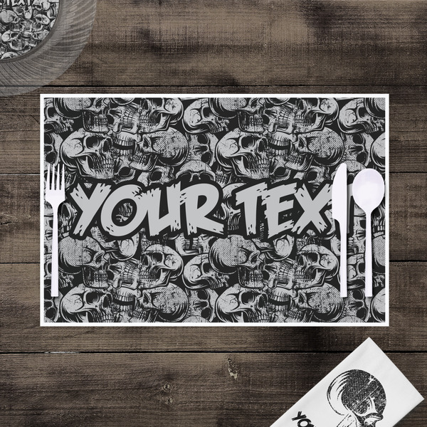 Skulls Disposable Paper Placemat - In Context