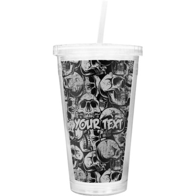 Skulls Double Wall Tumbler with Straw (Personalized)